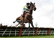 27 January 2022; Windsor Diamond, with Cathal Landers up, jump the last, first time round, during the Langtons Kilkenny Handicap Hurdle at Gowran Park in Kilkenny. Photo by Harry Murphy/Sportsfile