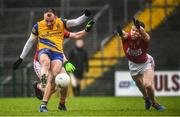 30 January 2022; Enda Smith of Roscommon shoots to score his side's first goal during the Allianz Football League Division 2 match between Roscommon and Cork at Dr Hyde Park in Roscommon. Photo by David Fitzgerald/Sportsfile