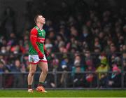 30 January 2022; Ryan O'Donoghue of Mayo reacts after kicking a free wide during the Allianz Football League Division 1 match between Mayo and Donegal at Markievicz Park in Sligo. Photo by Piaras Ó Mídheach/Sportsfile