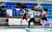 30 January 2022; A general view as athletes compete in the over 40 men's 200m during the Irish Life Health National Masters Indoor Championships at TUS International Arena in Athlone, Westmeath. Photo by Sam Barnes/Sportsfile