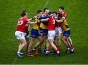 30 January 2022; Players from both sides tussle during the Allianz Football League Division 2 match between Roscommon and Cork at Dr Hyde Park in Roscommon. Photo by David Fitzgerald/Sportsfile