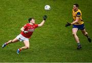 30 January 2022; Kevin O'Donovan of Cork in action against Eddie Nolan of Roscommon during the Allianz Football League Division 2 match between Roscommon and Cork at Dr Hyde Park in Roscommon. Photo by David Fitzgerald/Sportsfile