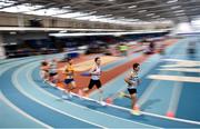 30 January 2022; A general view of athletes competing in the over 45 men's 3000m during the Irish Life Health National Masters Indoor Championships at TUS International Arena in Athlone, Westmeath. Photo by Sam Barnes/Sportsfile