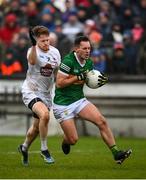 30 January 2022; Jack Savage of Kerry and Tony Archbold of Kildare during the Allianz Football League Division 1 match between Kildare and Kerry at St Conleth's Park in Newbridge, Kildare. Photo by Stephen McCarthy/Sportsfile