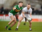 30 January 2022; Padraic Tuohy of Kildare in action against Adrian Spillane of Kerry during the Allianz Football League Division 1 match between Kildare and Kerry at St Conleth's Park in Newbridge, Kildare. Photo by Stephen McCarthy/Sportsfile