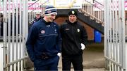 30 January 2022; Kerry manager Jack O'Connor and Kildare full forward Daniel Flynn before the Allianz Football League Division 1 match between Kildare and Kerry at St Conleth's Park in Newbridge, Kildare. Photo by Stephen McCarthy/Sportsfile
