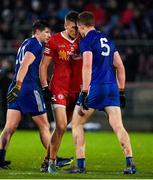 30 January 2022; Conn Kilpatrick of Tyrone and Kieran Duffy of Monaghan square up to each other during the Allianz Football League Division 1 match between Tyrone and Monaghan at O'Neill's Healy Park in Omagh, Tyrone. Photo by Brendan Moran/Sportsfile