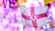 28 January 2022; A general view of an Ulster flag during the United Rugby Championship match between Ulster and Scarlets at the Kingspan Stadium in Belfast. Photo by Ramsey Cardy/Sportsfile