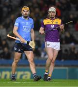 29 January 2022; Ronan Hayes of Dublin and Liam Ryan of Wexford during the Walsh Cup Final match between Dublin and Wexford at Croke Park in Dublin. Photo by Ray McManus/Sportsfile