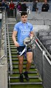 29 January 2022; Dublin captain Eoghan O'Donnell walks down the steps of The Hogan Stand after collecting the cup after the Walsh Cup Final match between Dublin and Wexford at Croke Park in Dublin. Photo by Ray McManus/Sportsfile