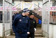 30 January 2022; Kerry manager Jack O'Connor and Kildare full-forward Daniel Flynn before the Allianz Football League Division 1 match between Kildare and Kerry at St Conleth's Park in Newbridge, Kildare. Photo by Stephen McCarthy/Sportsfile
