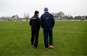 30 January 2022; Kerry manager Jack O'Connor and Kildare full-forward Daniel Flynn, right, before the Allianz Football League Division 1 match between Kildare and Kerry at St Conleth's Park in Newbridge, Kildare. Photo by Stephen McCarthy/Sportsfile