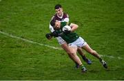 30 January 2022; Shane McEntee of Meath in action against Tomo Culhane of Galway during the Allianz Football League Division 2 match between Galway and Meath at Pearse Stadium in Galway. Photo by Seb Daly/Sportsfile