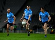 29 January 2022; Brian Fenton of Dublin, centre with teammates Ciarán Kilkenny, left, and John Small during the Allianz Football League Division 1 match between Dublin and Armagh at Croke Park in Dublin. Photo by Ray McManus/Sportsfile