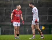 30 January 2022; Sean Powter, left, and Michéal Martin of Cork during the Allianz Football League Division 2 match between Roscommon and Cork at Dr Hyde Park in Roscommon. Photo by David Fitzgerald/Sportsfile