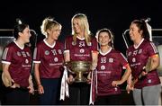 1 February 2022; Galway County Camogie Board has formally launched its ground-breaking sponsorship deal with Westerwood Global. Under the deal, Westerwood Global will pay Galway County Camogie Board €250,000 to secure sponsorship rights including branding rights for all county camogie teams including the Senior County Team who are current All Ireland champions. In attendance at the launch are Galway Camogie players, from left, Ailish O'Reilly, Niamh Kilkenny, Sarah Dervan, Aoife Donohue and Dervla Higgins, with the O'Duffy Cup at The Galmont Hotel in Galway. Photo by Sam Barnes/Sportsfile