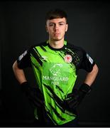31 January 2022; Goalkeeper Josh Keeley poses for a portrait during a St Patrick's Athletic squad portrait session at Ballyoulster United Football Club in Kildare. Photo by Stephen McCarthy/Sportsfile