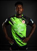 31 January 2022; Goalkeeper Joseph Anang poses for a portrait during a St Patrick's Athletic squad portrait session at Ballyoulster United Football Club in Kildare. Photo by Stephen McCarthy/Sportsfile