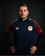 31 January 2022; Head of media Jamie Moore poses for a portrait during a St Patrick's Athletic squad portrait session at Ballyoulster United Football Club in Kildare. Photo by Stephen McCarthy/Sportsfile