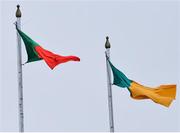 30 January 2022; The Mayo and Donegal flags flying in strong wind before the Allianz Football League Division 1 match between Mayo and Donegal at Markievicz Park in Sligo. Photo by Piaras Ó Mídheach/Sportsfile