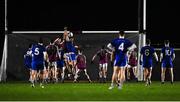 1 February 2022; Players contest possession late in the second half during the Electric Ireland HE GAA Sigerson Cup Round 2 match between NUI Galway and Letterkenny IT at the Dangan Sports Campus in Galway. Photo by Piaras Ó Mídheach/Sportsfile