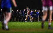 1 February 2022; Gavin Durcan of NUI Galway leaves the pitch after he was sent off by referee Chris Maguire during the Electric Ireland HE GAA Sigerson Cup Round 2 match between NUI Galway and Letterkenny IT at the Dangan Sports Campus in Galway. Photo by Piaras Ó Mídheach/Sportsfile