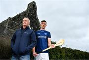 2 February 2022; The Allianz Hurling League was officially launched today. This is the 30th season that Allianz has sponsored the competition, making it one of the longest sponsorships in Irish sport. Pictured at the launch at Lorrha Abbey in Tipperary are former Tipperary goalkeeper Ken Hogan, who played in the first year of the Allianz sponsorship, and his son, Tipperary goalkeeper Brian Hogan. Photo by Brendan Moran/Sportsfile
