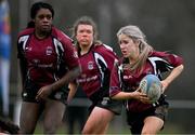 2 February 2022; Elli Mae Maguire of NUI Galway during the final of the Maxol Kay Bowen Cup between UCD and NUI Galway at Barnhall RFC in Leixlip, Kildare, which saw UCD victorious in an exciting  50 – 0 win. Photo by Brendan Moran/Sportsfile