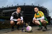 3 February 2022; Footballers of Jack Carney, Kilmeena, Mayo, left, and Pa Riordan, Gneeveguilla, Kerry, pictured ahead of one of #TheToughest showdowns of the year, which sees the two sides go head-to-head in the AIB GAA Football All-Ireland Junior Club Championship Final this Sunday, February 6th at 1.30pm. This is one of four AIB GAA Club Championship finals which will be decided at Croke Park this weekend, with Trim GAA, Meath, taking on Steelstown Brian Óg’s, Derry, at 3.30pm on Sunday in the AIB GAA Football All-Ireland Intermediate Club Championship Final. On Saturday, the AIB GAA Hurling All-Ireland Junior and Intermediate Club Championship finals will take centre stage, with Ballygiblin, Cork, taking on Mooncoin, Kilkenny, in the AIB GAA Hurling All-Ireland Junior Club Championship at 3.00pm while in the Intermediate decider, Kilmoyley, Kerry, face Naas, Kildare, at 5.00pm. All four games will be streamed online on Spórt TG4 YouTube (https://www.youtube.com/c/SportTG4), while tickets are also available on https://www.gaa.ie/tickets/. This year’s AIB Club Championships celebrate #TheToughest players in Gaelic Games - those who, despite adversity, don’t quit, who persevere no matter how tough it gets, because Tough Can’t Quit. Photo by Seb Daly/Sportsfile