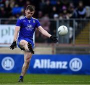 30 January 2022; Mícheál Bannigan of Monaghan during the Allianz Football League Division 1 match between Tyrone and Monaghan at O'Neill's Healy Park in Omagh, Tyrone. Photo by Brendan Moran/Sportsfile