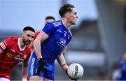 30 January 2022; Niall Kearns of Monaghan in action against Padraig Hampsey of Tyrone during the Allianz Football League Division 1 match between Tyrone and Monaghan at O'Neill's Healy Park in Omagh, Tyrone. Photo by Brendan Moran/Sportsfile