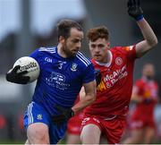 30 January 2022; Conor Boyle of Monaghan in action against Conor Meyler of Tyrone during the Allianz Football League Division 1 match between Tyrone and Monaghan at O'Neill's Healy Park in Omagh, Tyrone. Photo by Brendan Moran/Sportsfile