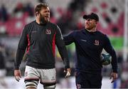 4 February 2022; Duane Vermeulen of Ulster, left, and forwards coach Roddy Grant before the United Rugby Championship match between Ulster and Connacht at Kingspan Stadium in Belfast. Photo by Brendan Moran/Sportsfile