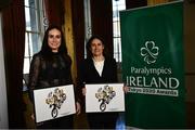 4 February 2022; Eve McCrystal, left, and Katie-George Dunlevy during the Paralympics Ireland Tokyo 2020 Awards at Dublin Castle in Dublin. Photo by David Fitzgerald/Sportsfile