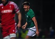 4 February 2022; Chay Mullins of Ireland celebrates after scoring his side's sixth try during the U20 Six Nations Rugby Championship match between Ireland and Wales at Musgrave Park in Cork. Photo by Piaras Ó Mídheach/Sportsfile