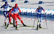 5 February 2022: Frida Karlsson of Sweden, right, and Natalia Nepryaeva of ROC during the Women's 7.5km + 7.5km Skiathlon event on day one of the Beijing 2022 Winter Olympic Games at National Cross Country Skiing Centre in Zhangjiakou, China. Photo by Ramsey Cardy/Sportsfile