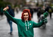 5 February 2022; Ireland supporter Joanne O'Dwyer from Athlone before the Guinness Six Nations Rugby Championship match between Ireland and Wales at the Aviva Stadium in Dublin. Photo by David Fitzgerald/Sportsfile