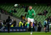5 February 2022; Ireland captain Jonathan Sexton warms up before the Guinness Six Nations Rugby Championship match between Ireland and Wales at the Aviva Stadium in Dublin. Photo by David Fitzgerald/Sportsfile
