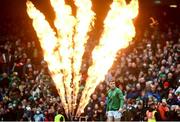 5 February 2022; Garry Ringrose of Ireland makes his way on to the pitch before the Guinness Six Nations Rugby Championship match between Ireland and Wales at the Aviva Stadium in Dublin. Photo by David Fitzgerald/Sportsfile