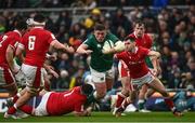 5 February 2022; Tadhg Furlong of Ireland is tackled by Wyn Jones of Wales during the Guinness Six Nations Rugby Championship match between Ireland and Wales at the Aviva Stadium in Dublin. Photo by David Fitzgerald/Sportsfile