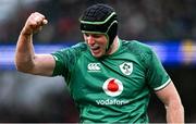 5 February 2022; Ryan Baird of Ireland celebrates winning a scrum penalty during the Guinness Six Nations Rugby Championship match between Ireland and Wales at the Aviva Stadium in Dublin. Photo by Brendan Moran/Sportsfile