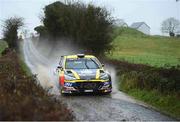 5 February 2022; Josh Moffett and Andy Hayes in a Hyundai i20 R5 Special Stage 9 during day one of the Corrib Oil Galway International Rally in Loughrea, Galway. Photo by Philip Fitzpatrick/Sportsfile