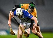 5 February 2022; Conor Gormley of Naas in action against James Godley of Kilmoyley during the AIB GAA Hurling All-Ireland Intermediate Club Championship Final match between Kilmoyley, Kerry, and Naas, Kildare, at Croke Park in Dublin. Photo by Piaras Ó Mídheach/Sportsfile