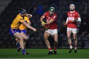 5 February 2022; Alan Cadogan of Cork has a shot blocked Conor Cleary of Clare during the Allianz Hurling League Division 1 Group A match between Cork and Clare at Páirc Ui Chaoimh in Cork. Photo by Ben McShane/Sportsfile