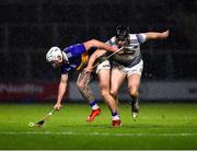 5 February 2022; Ger Browne of Tipperary is tackled by Ryan Mullaney of Laois during the Allianz Hurling League Division 1 Group B match between Laois and Tipperary at MW Hire O'Moore Park in Portlaoise, Laois. Photo by Ray McManus/Sportsfile