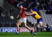 5 February 2022; Colm O'Callaghan of Cork in action against David Tubridy of Clare during the Allianz Football League Division 2 match between Cork and Clare at Páirc Ui Chaoimh in Cork. Photo by Ben McShane/Sportsfile