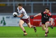 5 February 2022; John Daly of Galway in action against Andrew Gilmore of Down during the Allianz Football League Division 2 match between Down and Galway at Páirc Esler in Newry, Down. Photo by Oliver McVeigh/Sportsfile