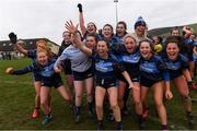 5 February 2022; CLG Naomh Jude players celebrate after the 2021 currentaccount.ie All-Ireland Ladies Junior Club Football Championship Final match between Mullinahone LGF, Tipperary and CLG Naomh Jude, Dublin at Baltinglass GAA in Baltinglass, Wicklow. Photo by Matt Browne/Sportsfile