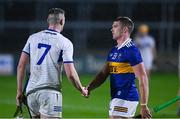 5 February 2022; Ryan Mullaney of Laois and and Ronan Maher of Tipperary after the Allianz Hurling League Division 1 Group B match between Laois and Tipperary at MW Hire O'Moore Park in Portlaoise, Laois. Photo by Ray McManus/Sportsfile
