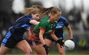 5 February 2022; Molly Walsh of Mullinahone LGF in action against Niamh Kerr of CLG Naomh Jude during the 2021 currentaccount.ie All-Ireland Ladies Junior Club Football Championship Final match between Mullinahone LGF, Tipperary and CLG Naomh Jude, Dublin at Baltinglass GAA in Baltinglass, Wicklow. Photo by Matt Browne/Sportsfile
